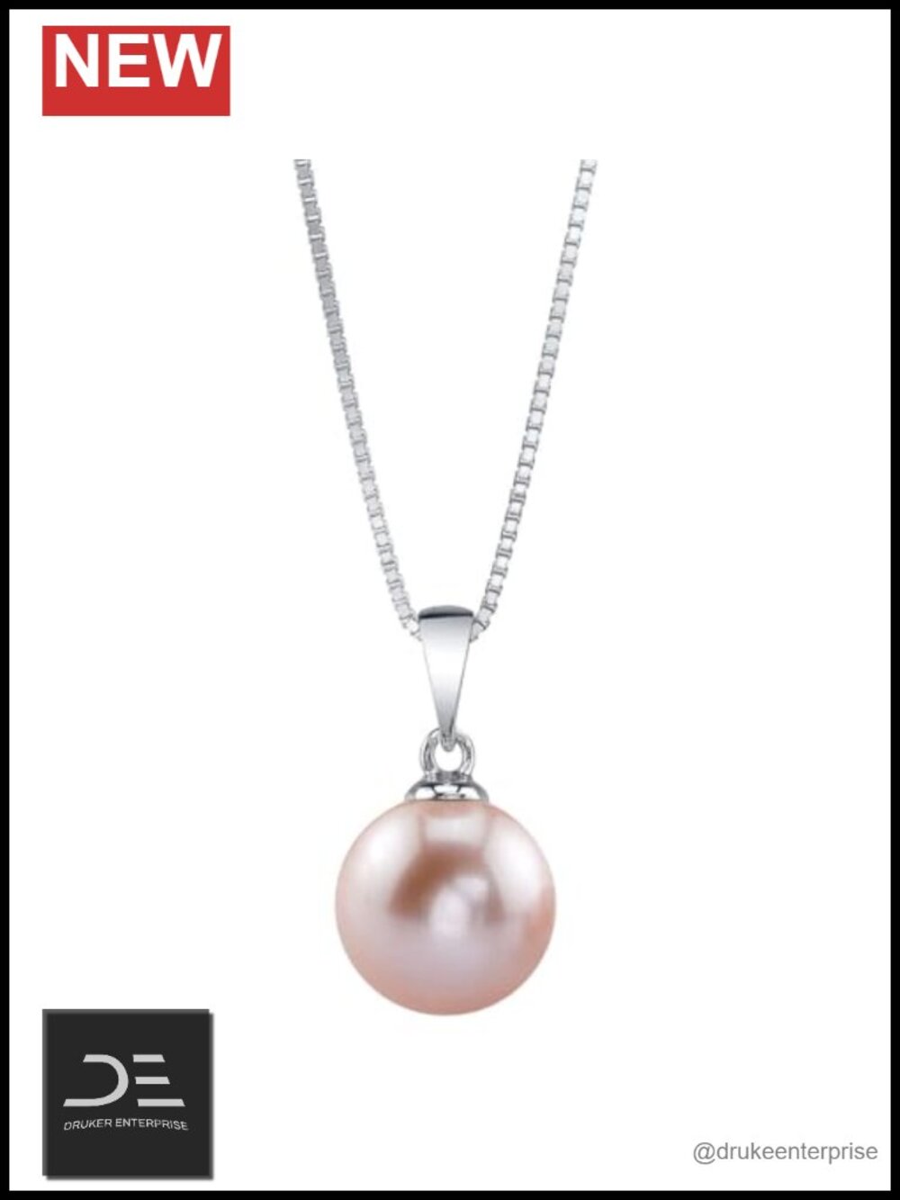 Real Freshwater Pearl Pendant Necklace 14K Gold Plated 925 Sterling Silver